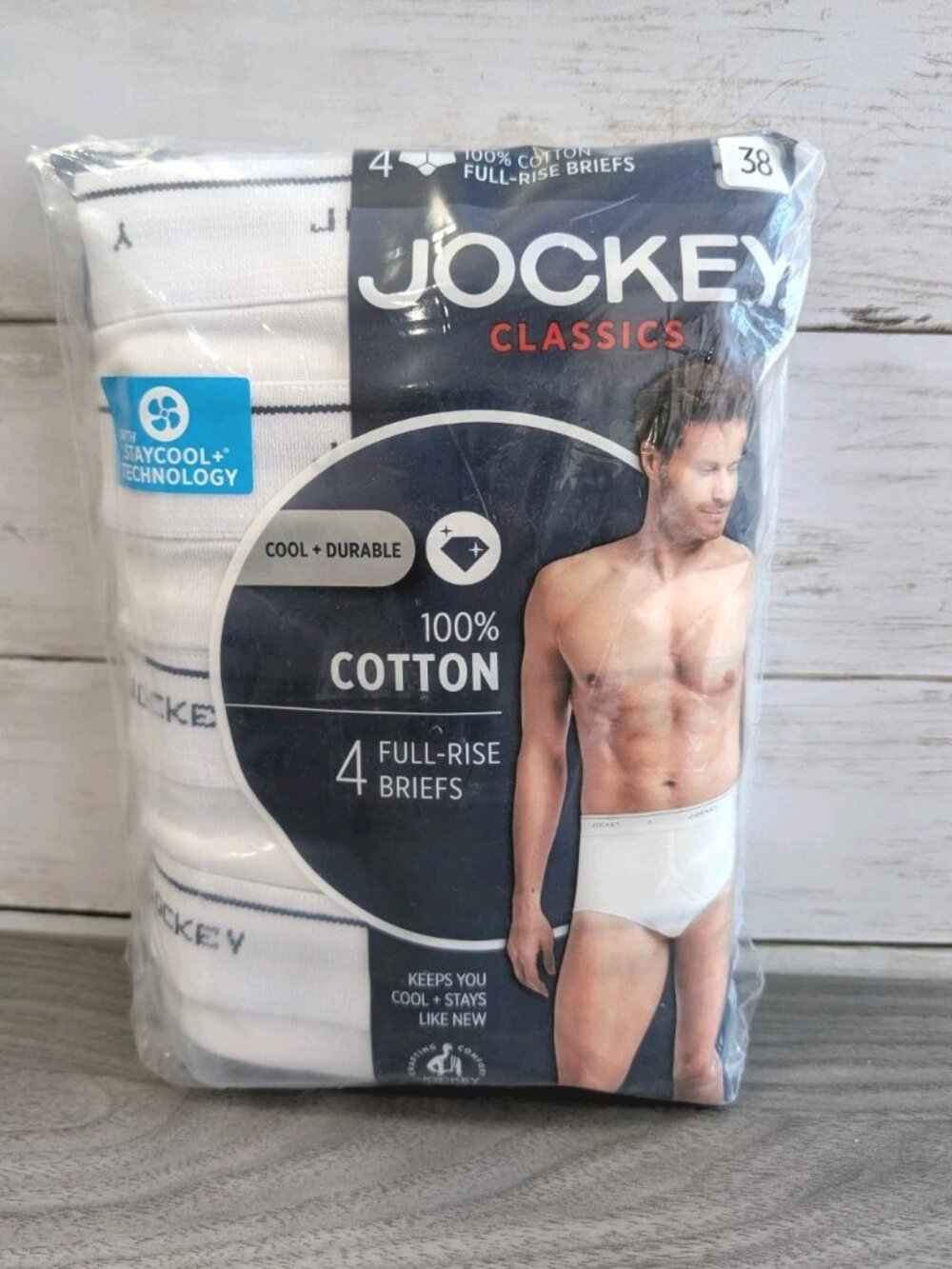 Jockey classic full rise briefs, in white , size 44